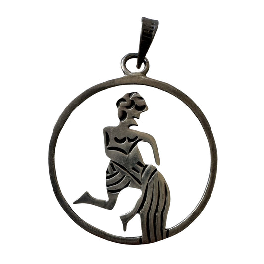 V I N T A G E // the water bearer / sterling silver aquarius zodiac from Mexico / a pendant