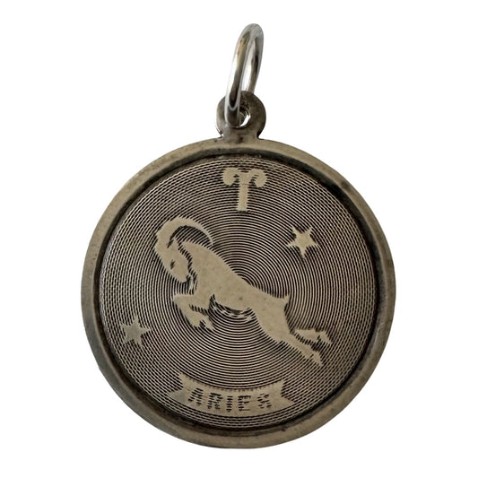 V I N T A G E // celestial ram / sterling silver Aries zodiac / a pendant