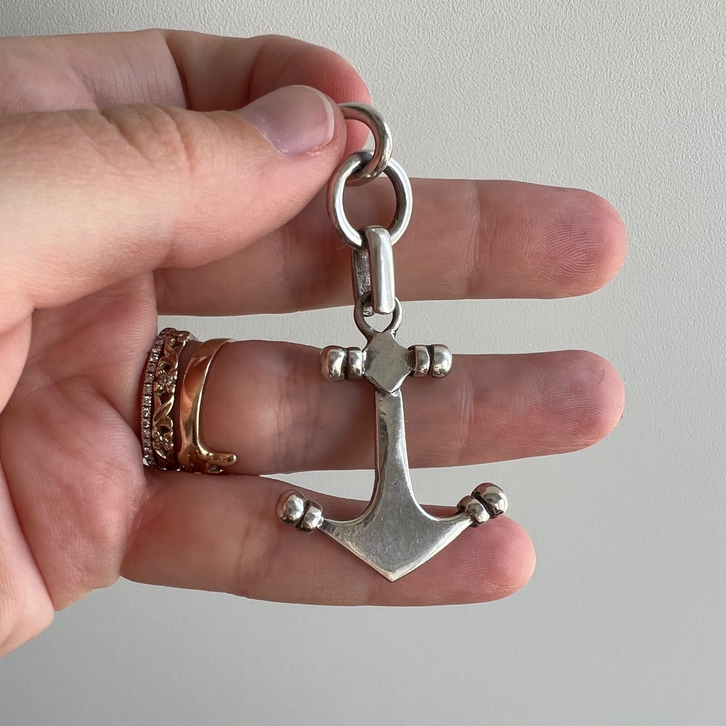 V I N T A G E // weight when you want it / sterling silver anchor / a pendant