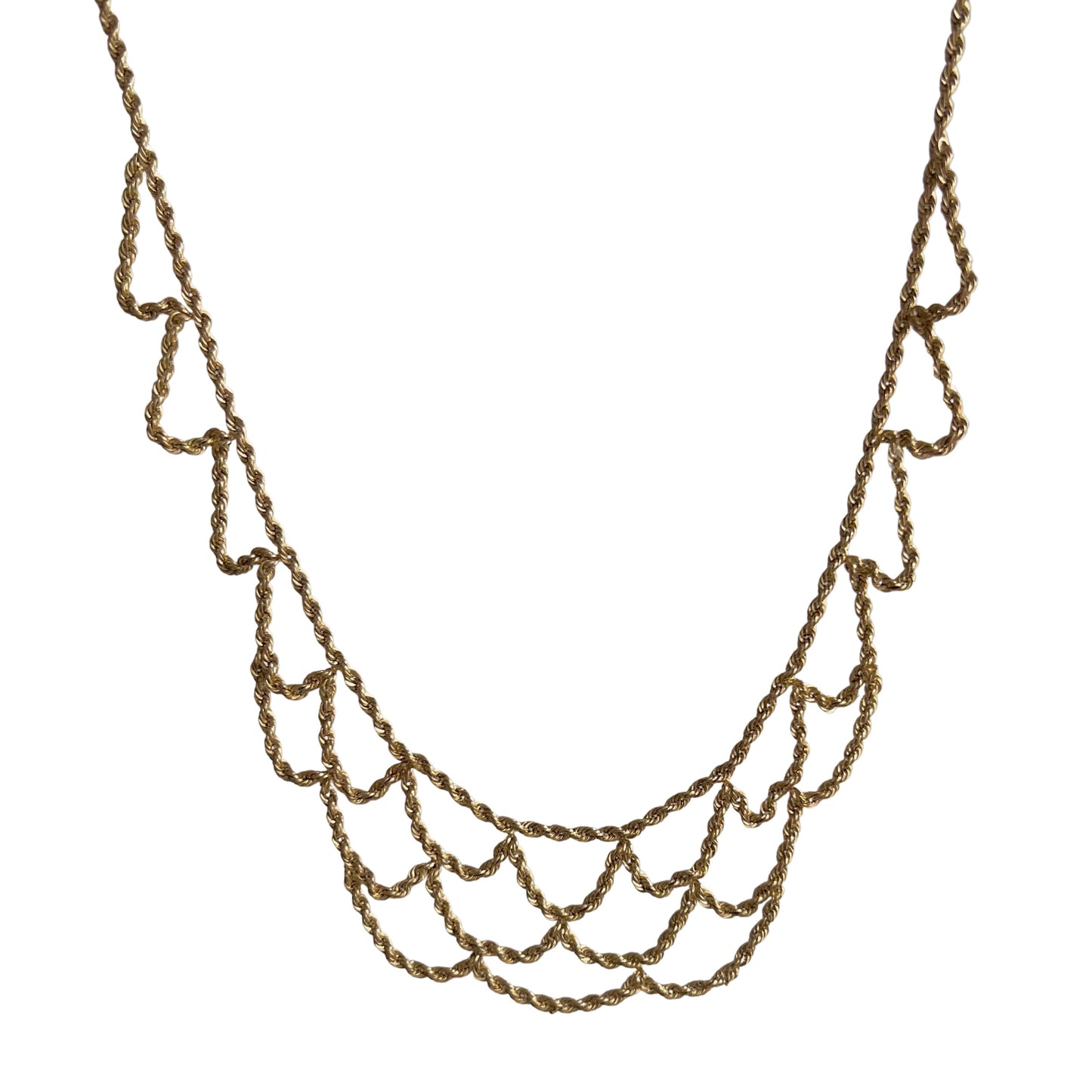 V I N T A G E // like lace / 14k Michael Anthony rope chain lace necklace / 18.25" max length