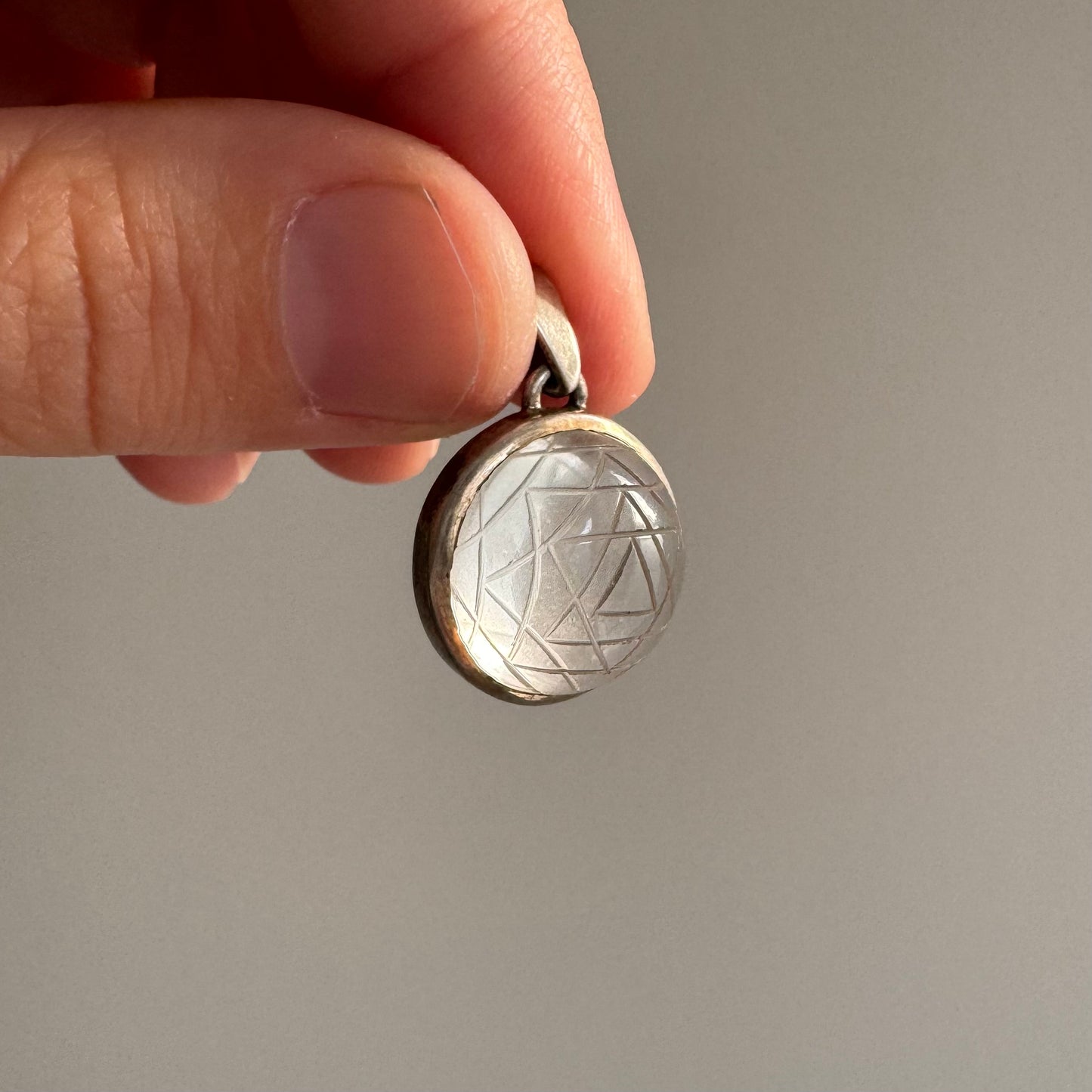 V I N T A G E // concentric symbolism / sterling silver and etched quartz / a pendant