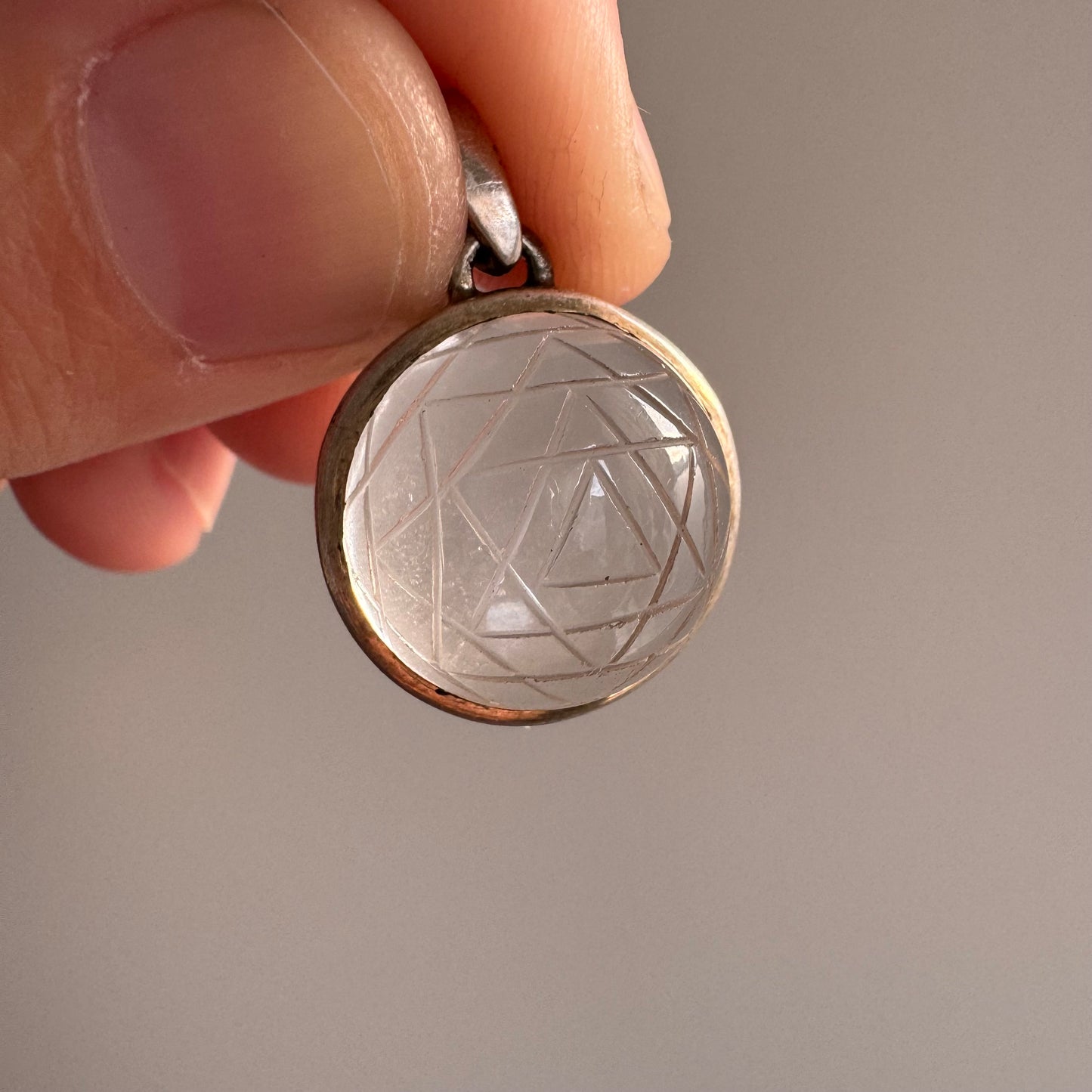 V I N T A G E // concentric symbolism / sterling silver and etched quartz / a pendant