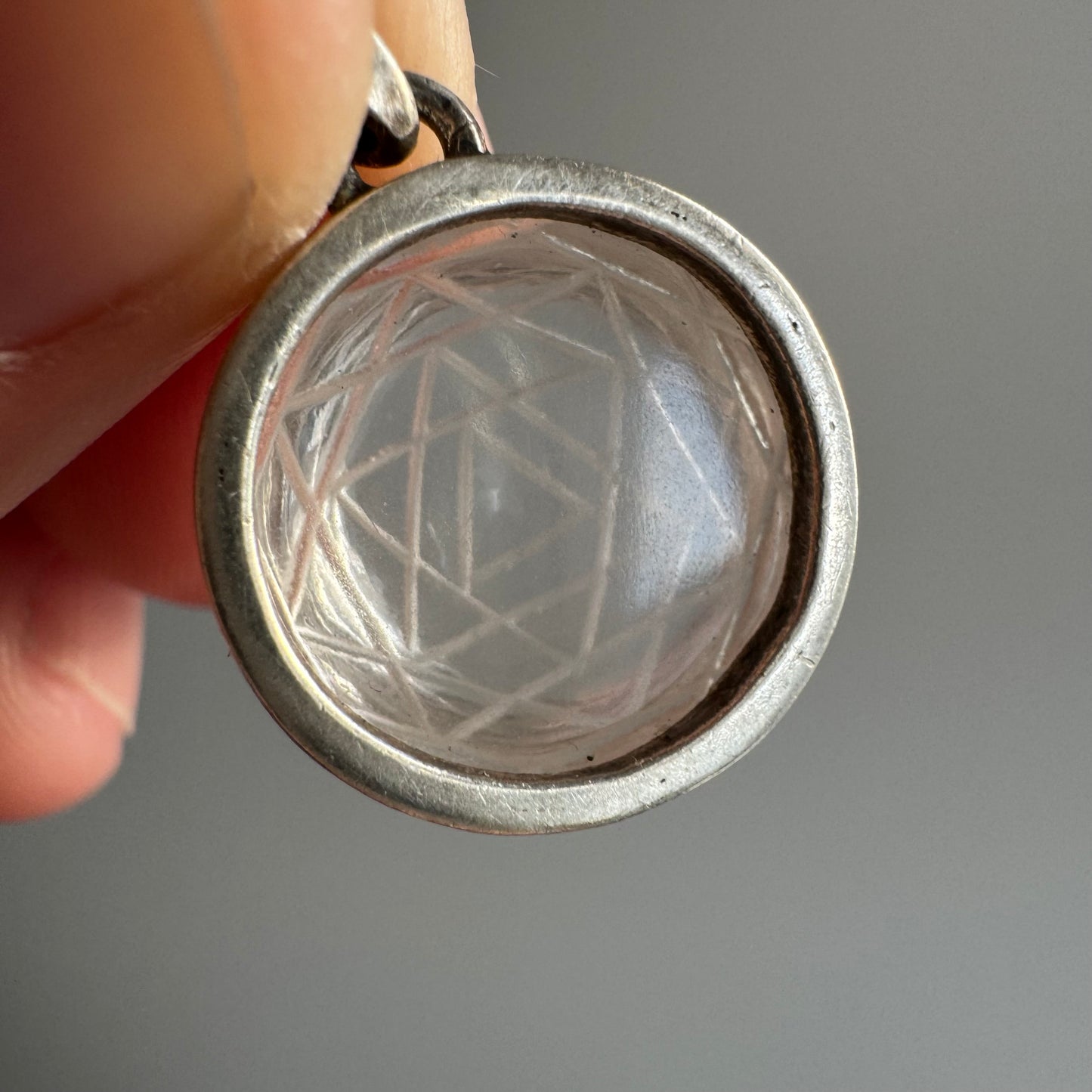 V I N T A G E // concentric symbolism / sterling silver and etched quartz / a pendant