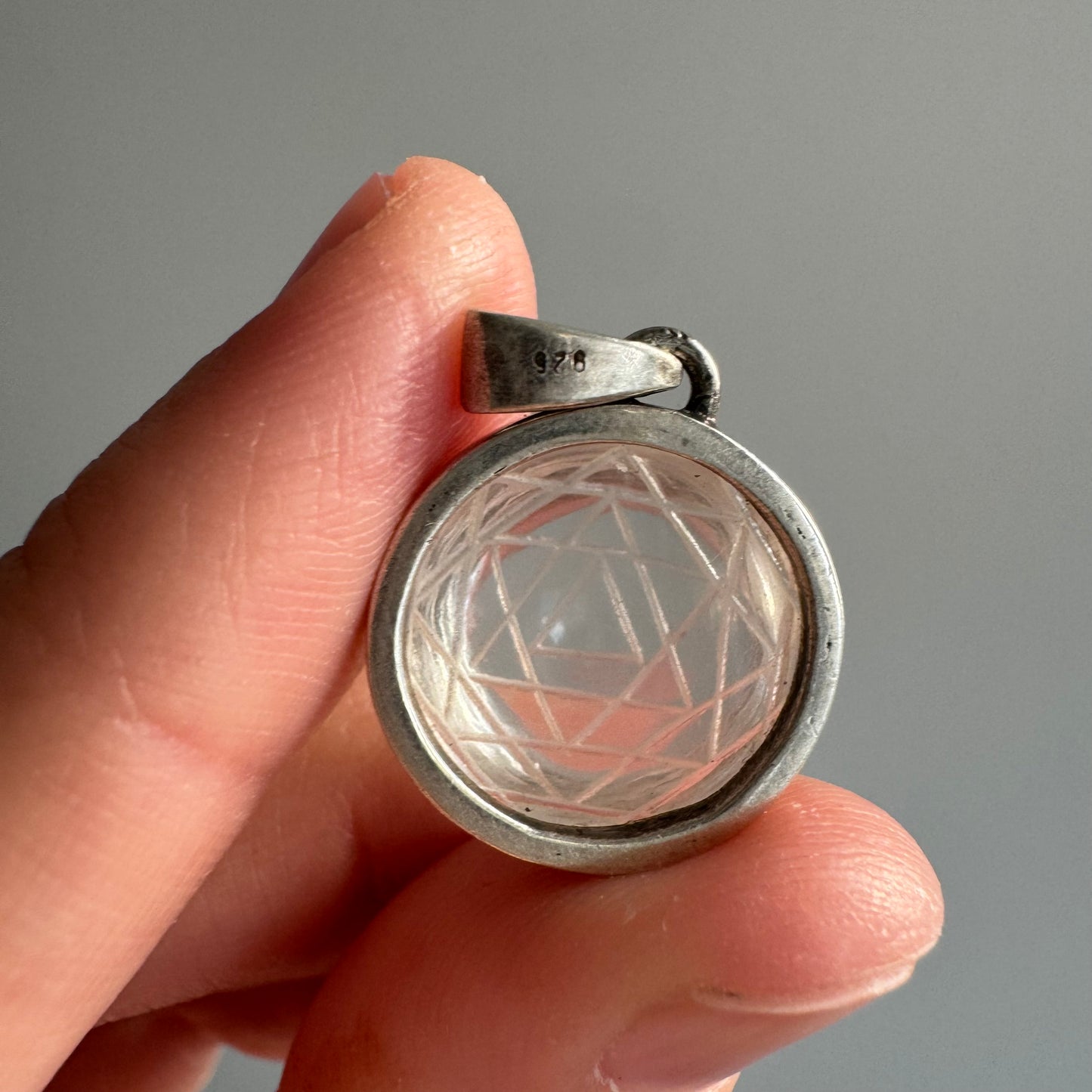 V I N T A G E // concentric symbolism / sterling silver and etched quartz / a pendant