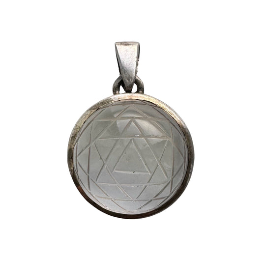 V I N T A G E // concentric symbolism / sterling silver and etched quartz / a pendant