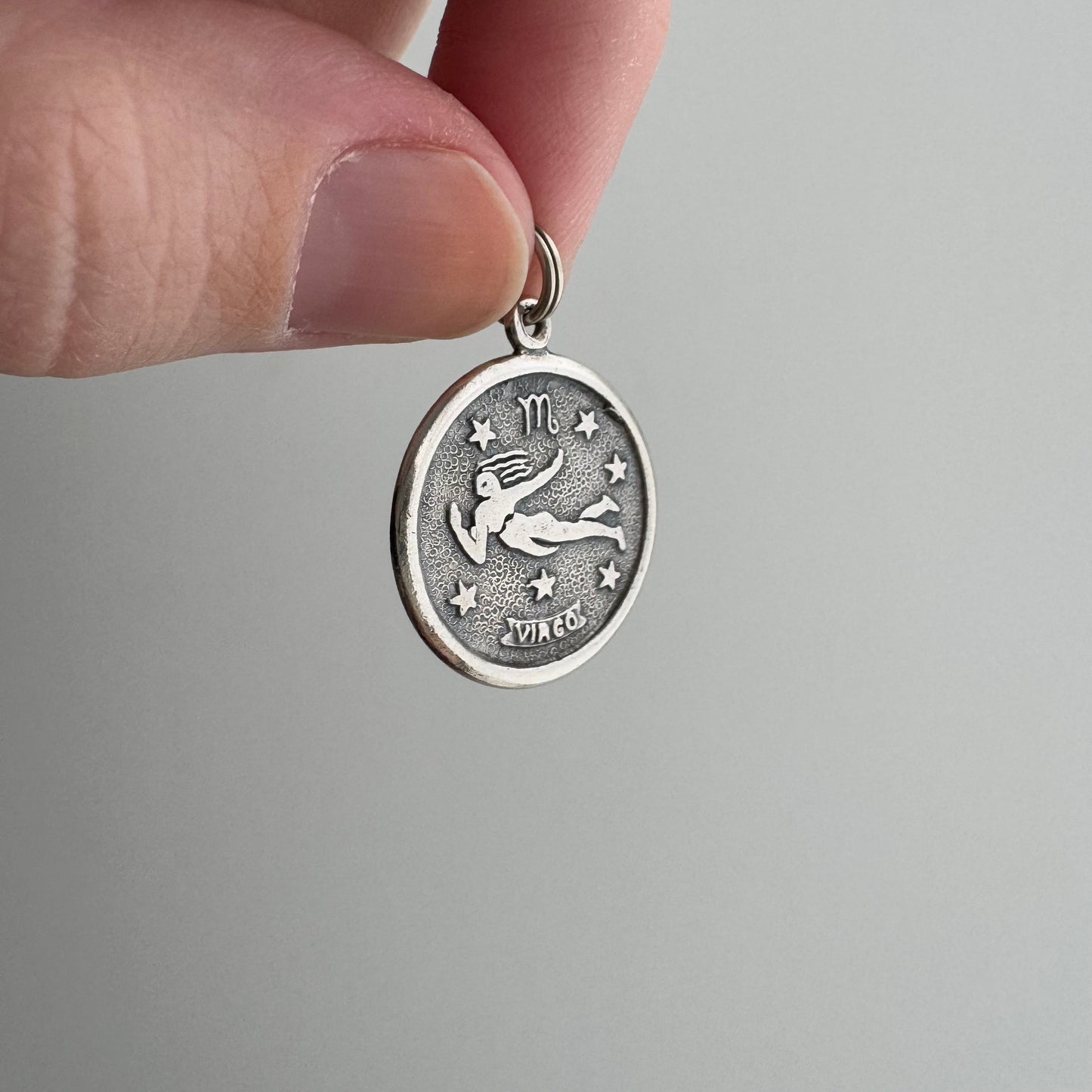 V I N T A G E // flying virgo / sterling silver Virgo zodiac by Beau / a pendant