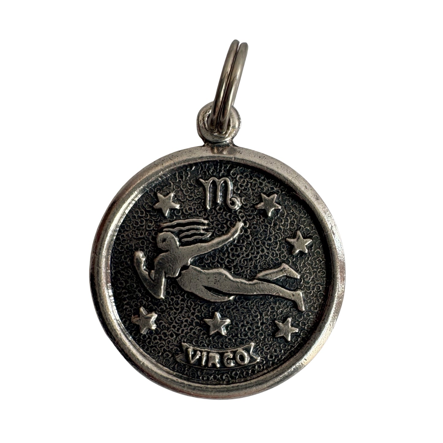 V I N T A G E // flying virgo / sterling silver Virgo zodiac by Beau / a pendant