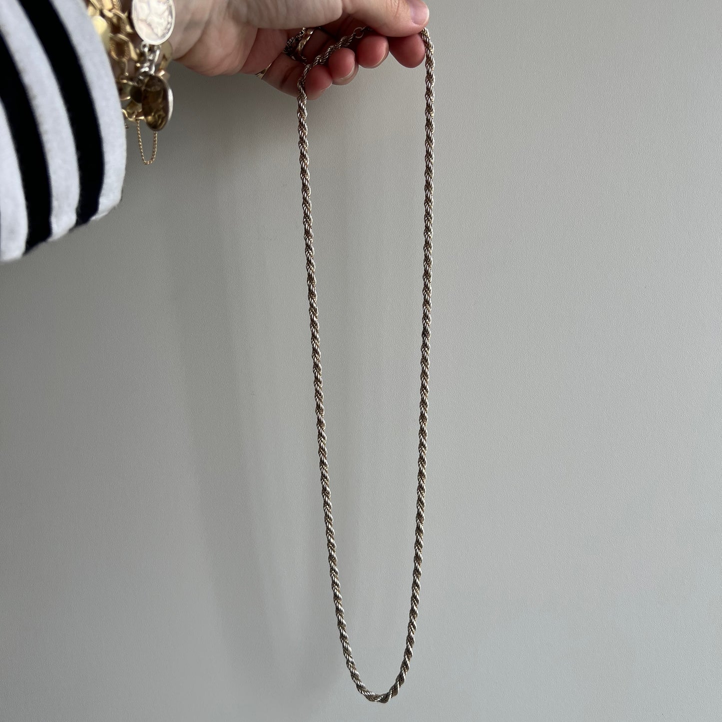 V I N T A G E // do the twist / sterling silver rope and box twist chain / 26.25", 26g