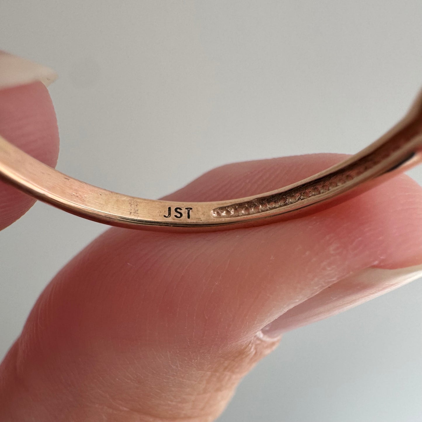 E S T A T E / sparkle croissant / 10k rose gold and diamond stacking band / size 9.5+