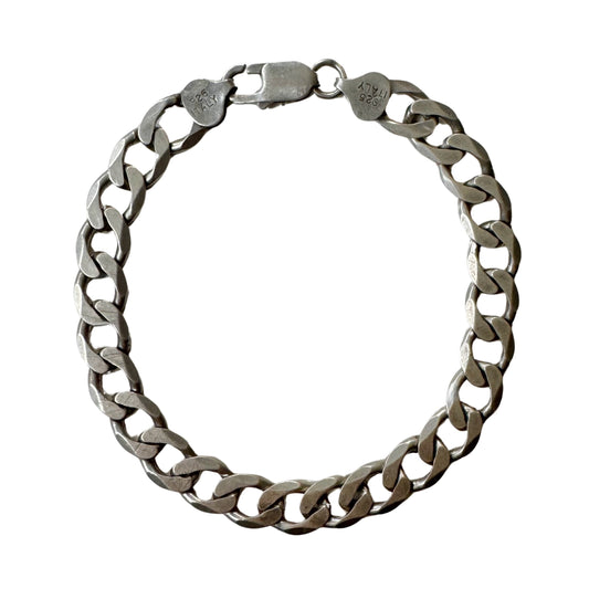 V I N T A G E // slinky curb / sterling silver RCI Italy curb chain bracelet / 8.75", 19g