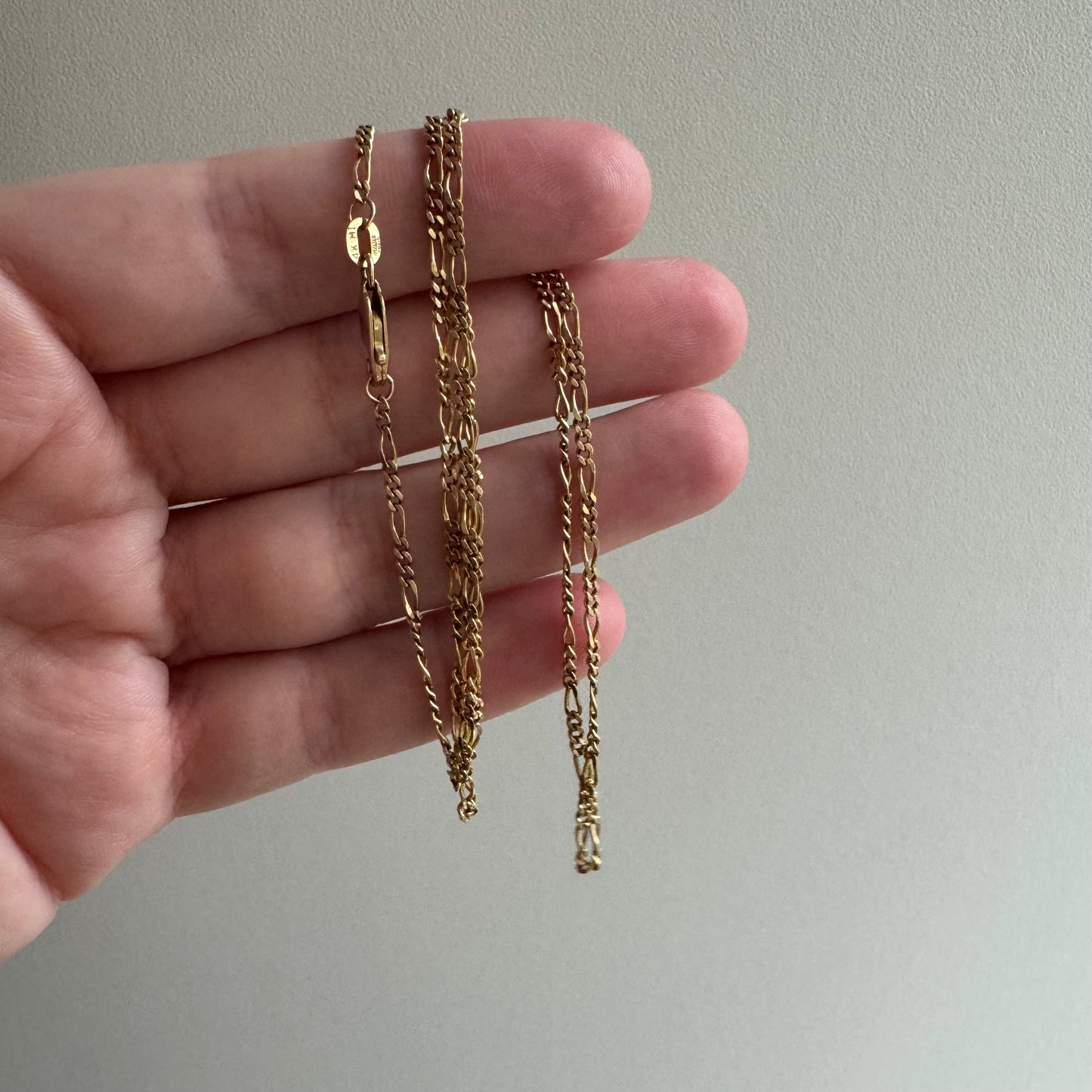 V I N T A G E // everyday figaro / 14k gold figaro chain necklace / 18.75", 3.75g