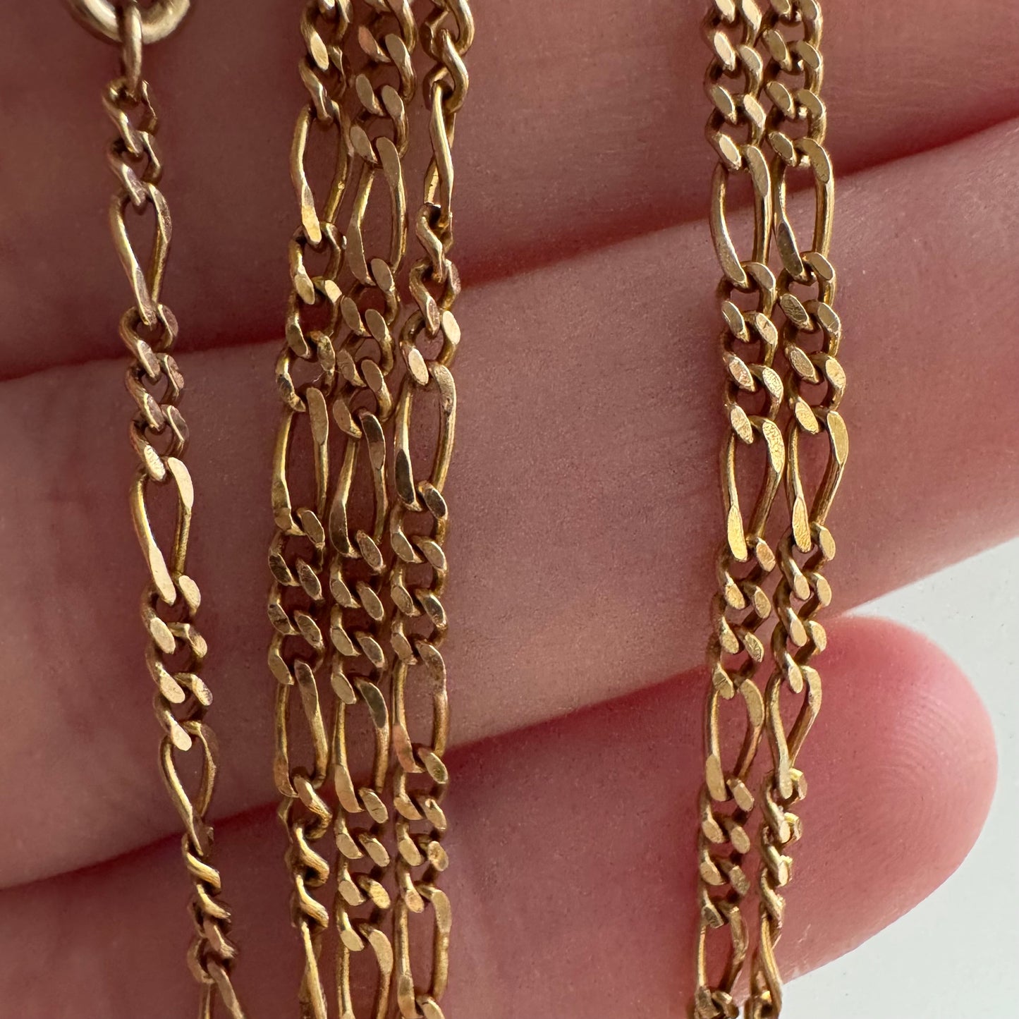 V I N T A G E // everyday figaro / 14k gold figaro chain necklace / 18.75", 3.75g