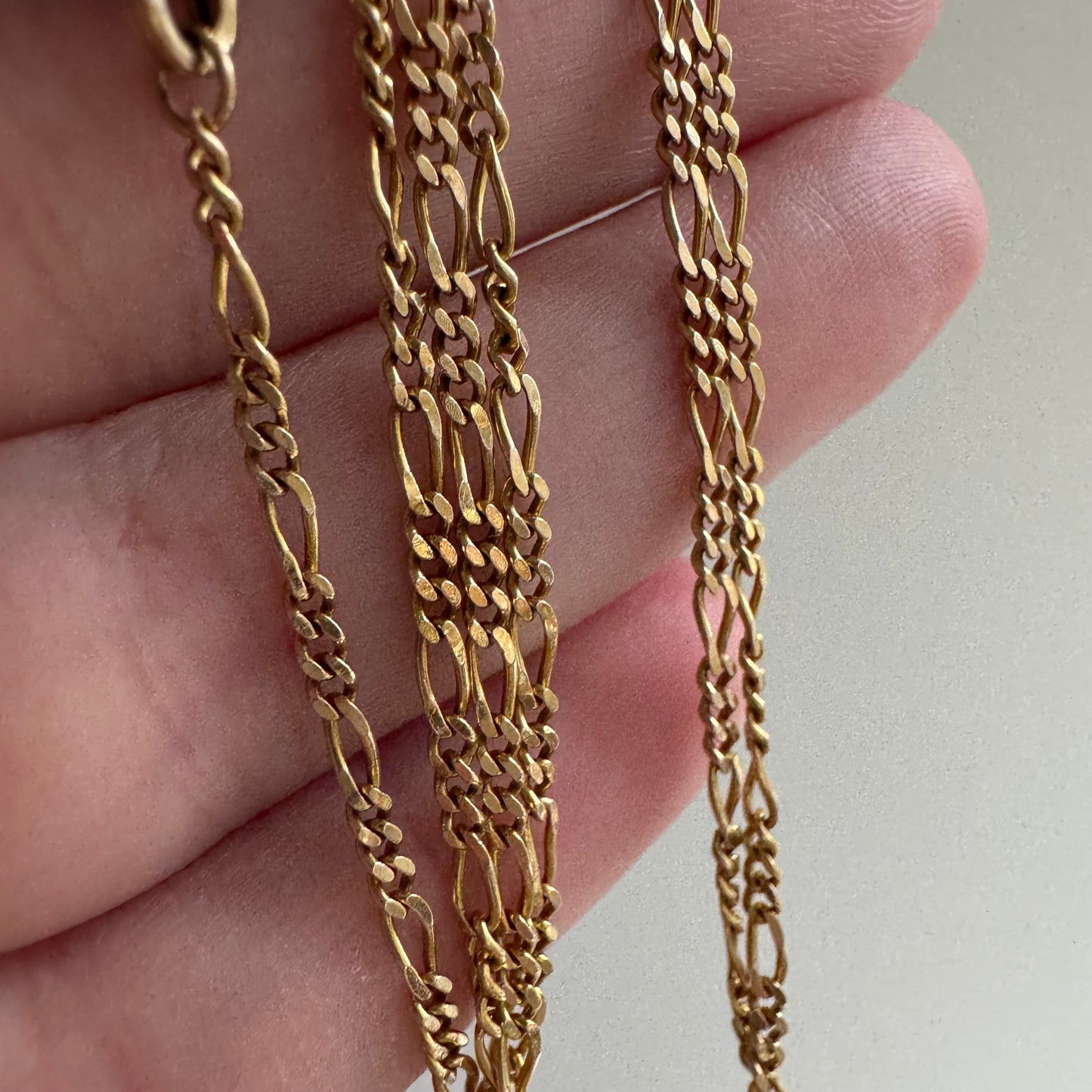 V I N T A G E // everyday figaro / 14k gold figaro chain necklace / 18.75", 3.75g