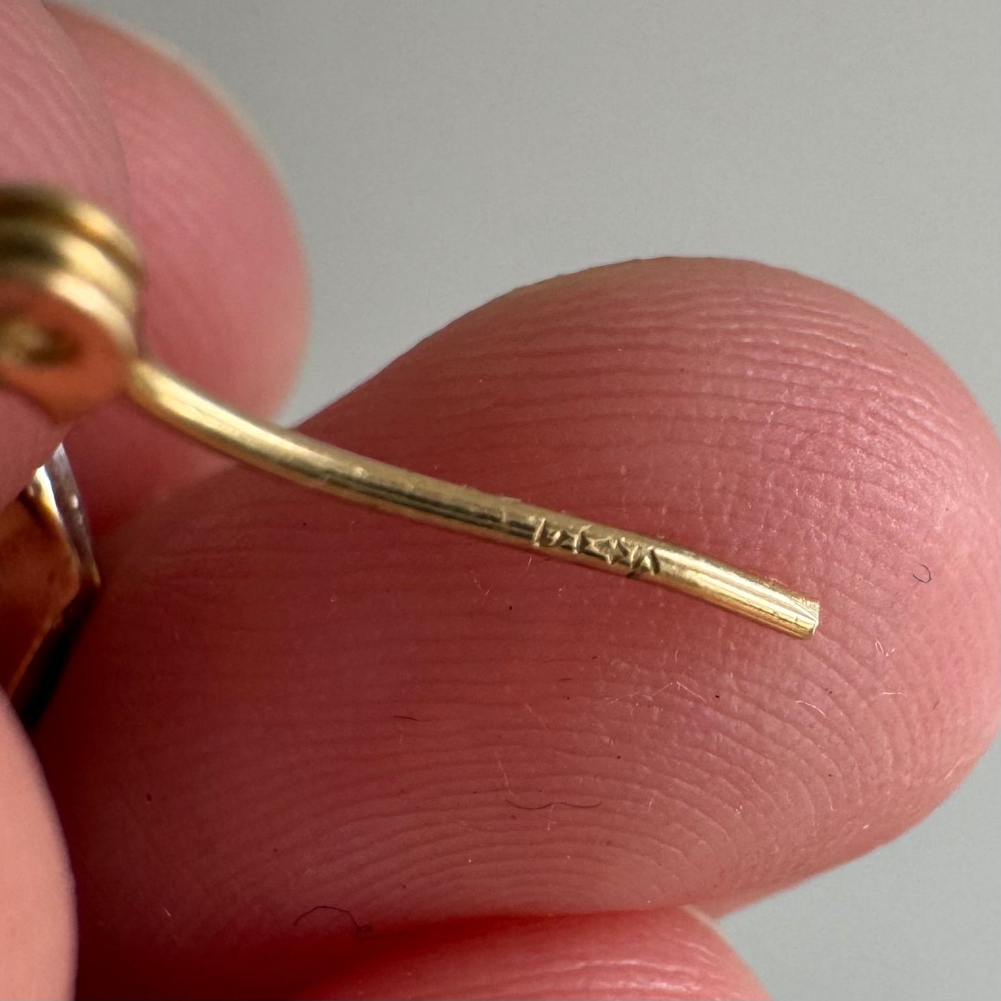 P R E - L O V E D // everyday geometry / 14k yellow and white gold hoops / ~5/8"