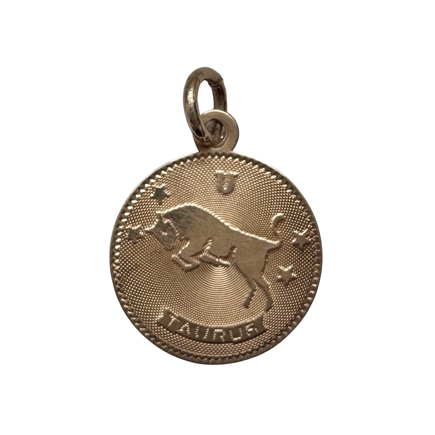 V I N T A G E // dainty bull / 14k yellow gold Taurus zodiac bull by Crea / a charm or pendant