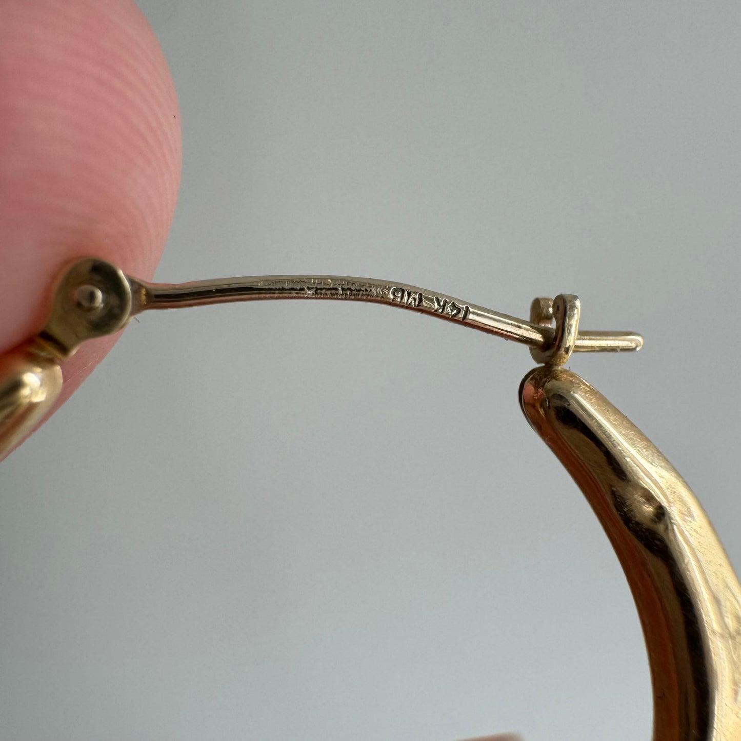 P R E - L O V E D // do the twist / 14k yellow and white gold hoops / over 1"