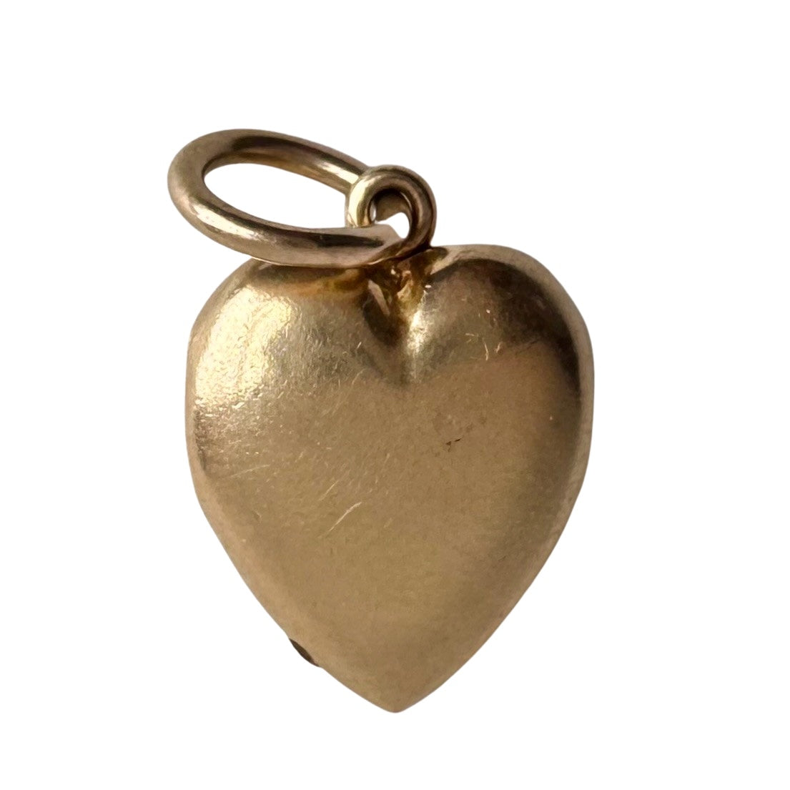 V I N T A G E // a special date / 14k gold puffy heart shaped locket engraved with "12-25-59" / a pendant