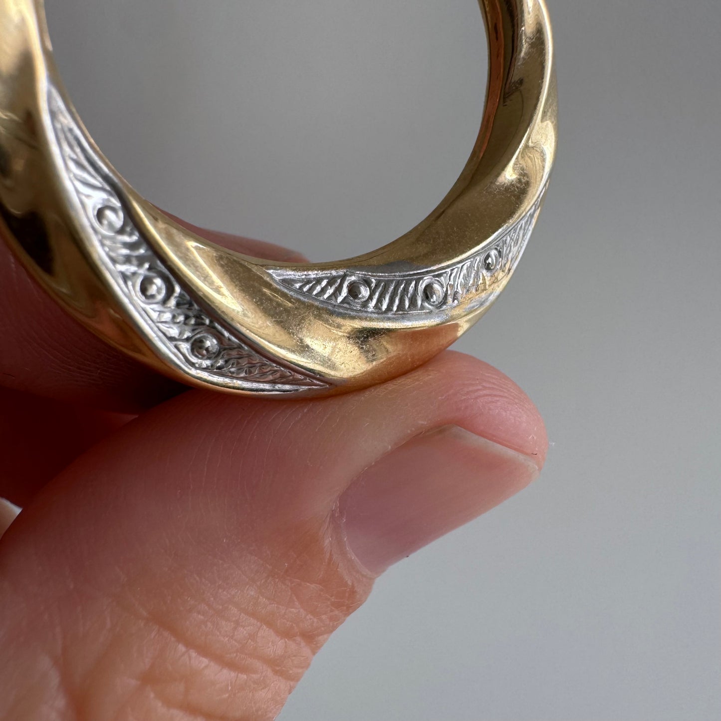 P R E - L O V E D // do the twist / 14k yellow and white gold hoops / over 1"