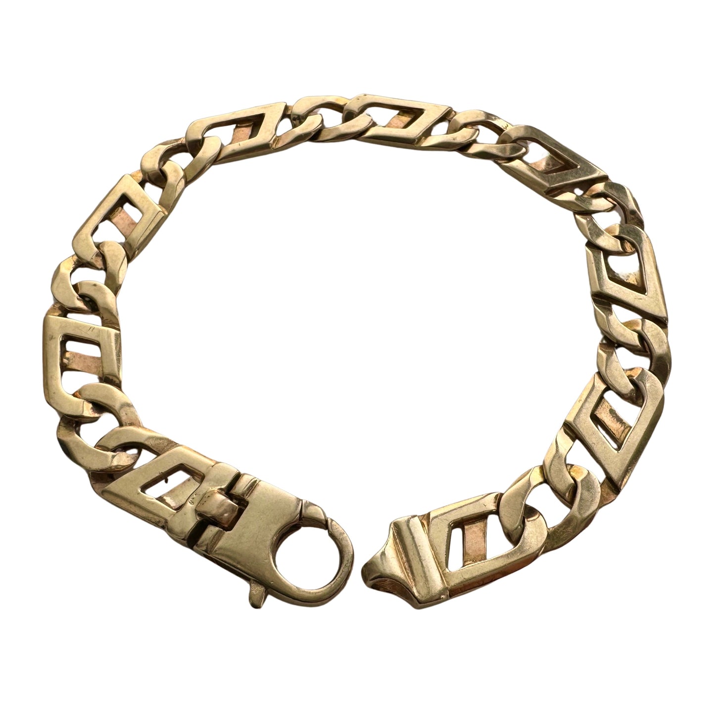 V I N T A G E // curb gone wild / 10k yellow gold fancy curb link bracelet / just over 8", 23.9g