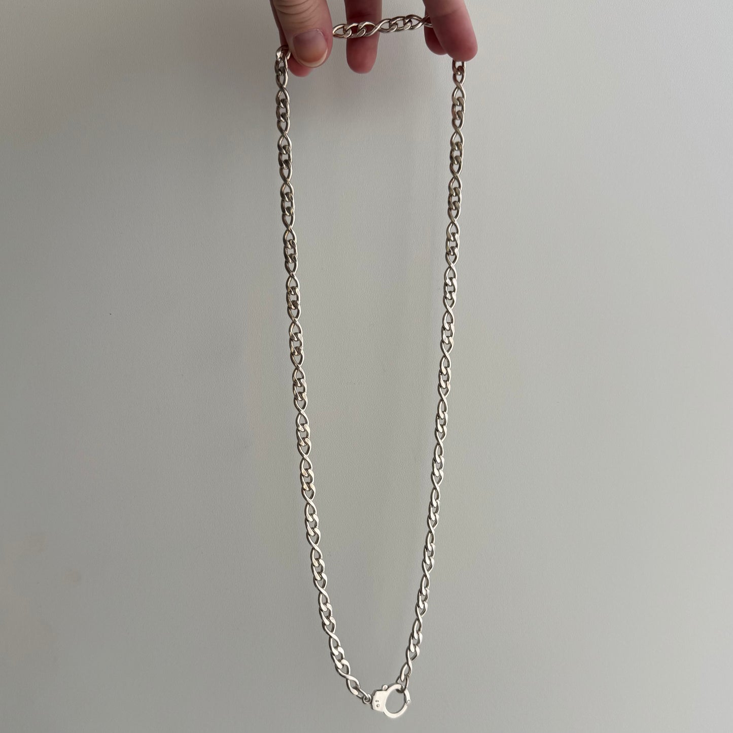 reimagined V I N T A G E // handcuff clasp / re-worked sterling silver infinite link chain / 24.5", 46.3g