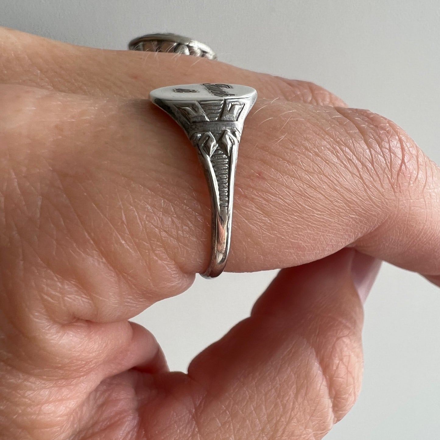 reimagined V I N T A G E // f*ck it / sterling silver signet ring with freshly engraved sentiment / size 8