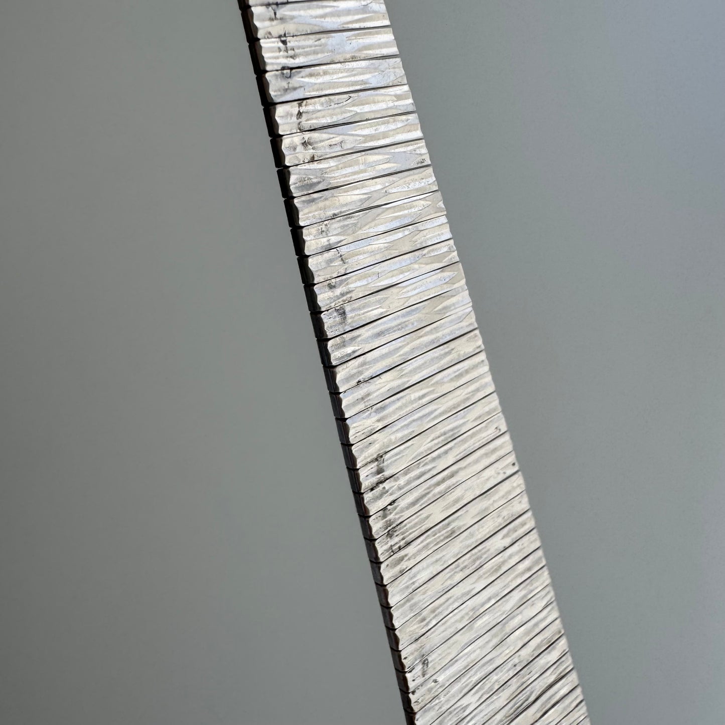 V I N T A G E // Cleopatra panels / sterling silver wide and dappled paneled fringe collar necklace / 17.25", 45.2g