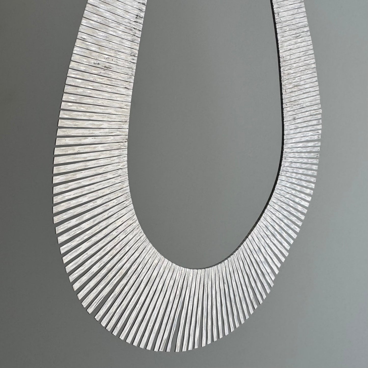 V I N T A G E // Cleopatra panels / sterling silver wide and dappled paneled fringe collar necklace / 17.25", 45.2g