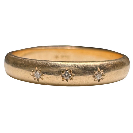 reimagined V I N T A G E // star story / 14k 2.9mm band with three new star-set diamonds / size 5.5