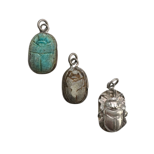 V I N T A G E // shop by style / 800 silver Egyptian scarabs / pendants