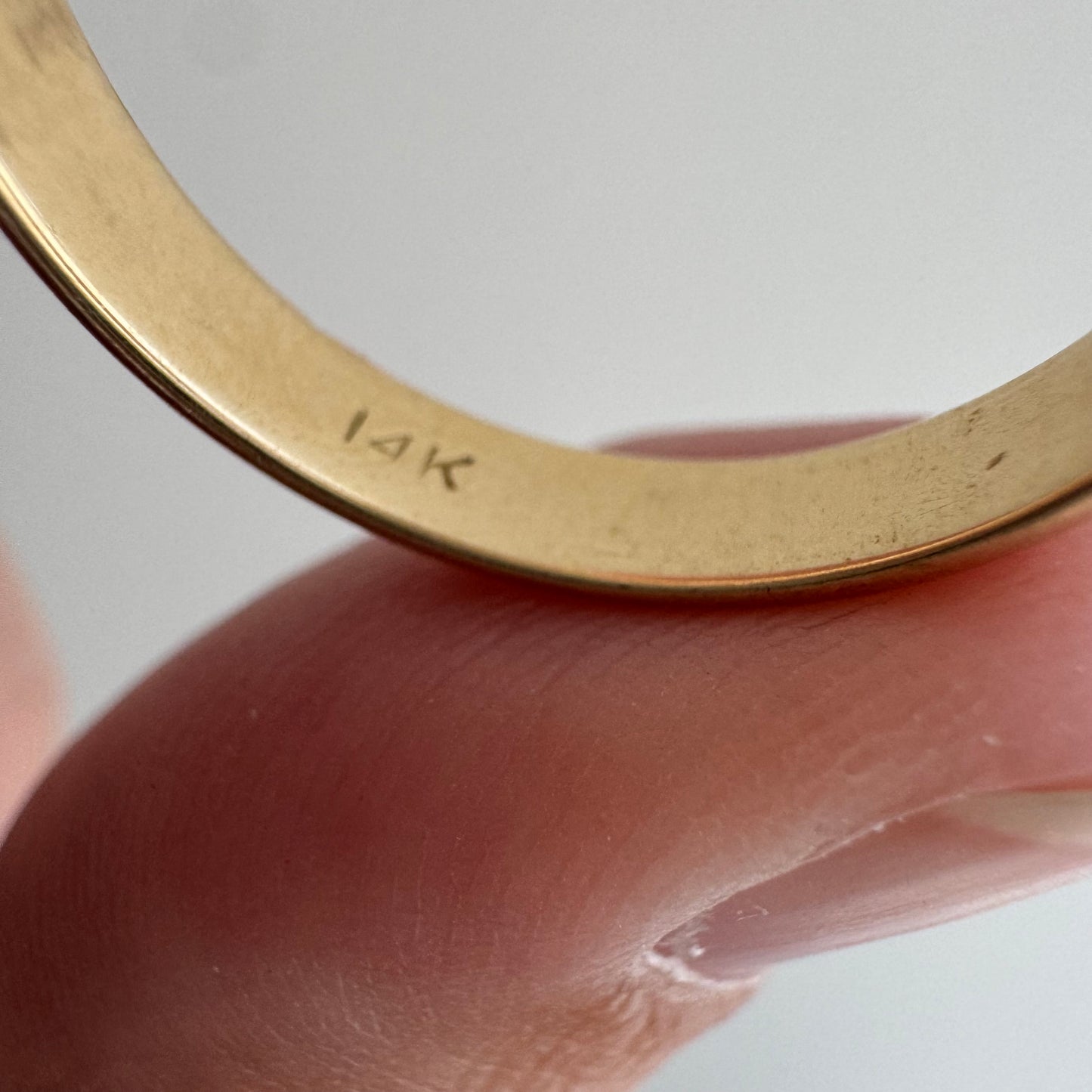 reimagined V I N T A G E // star story / 14k D-shaped band with five new star-set diamonds / size 8.75