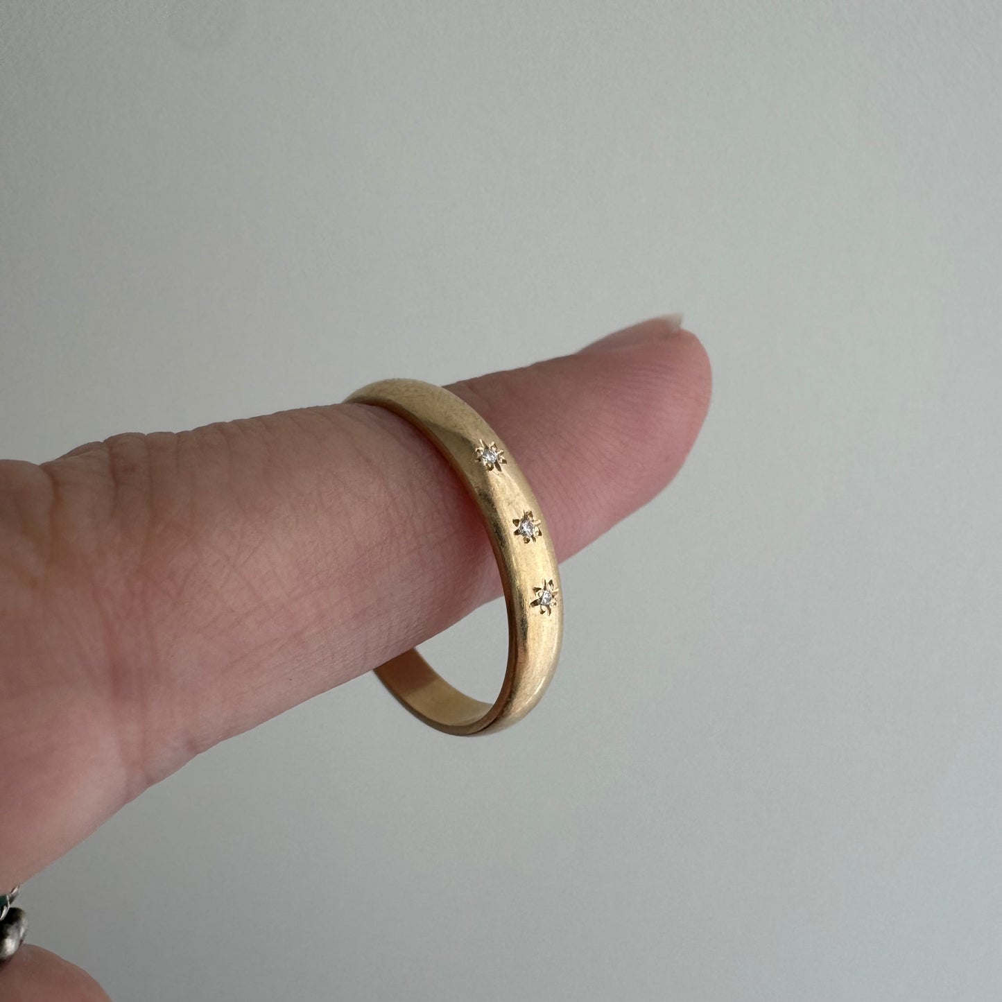 reimagined V I N T A G E // star story / 14k band with three new star-set diamonds / size 7.75