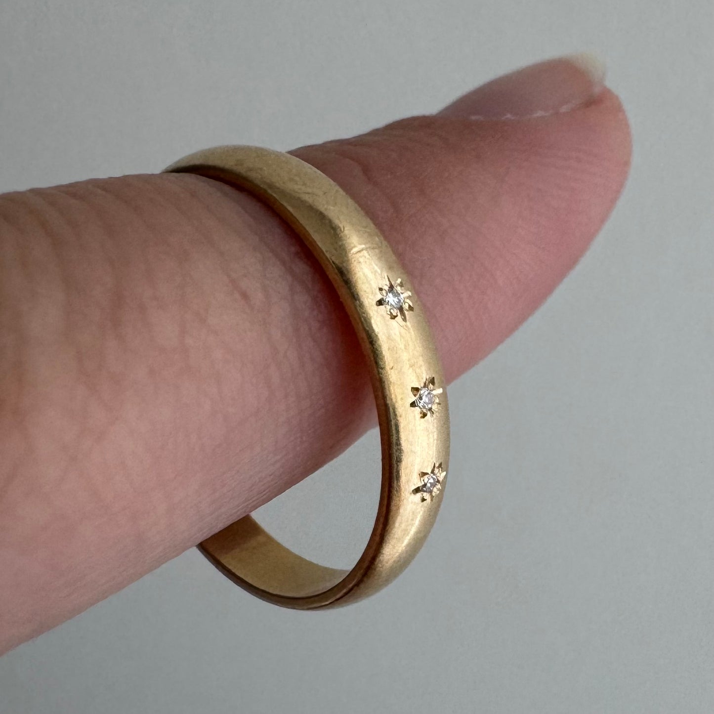 reimagined V I N T A G E // star story / 14k band with three new star-set diamonds / size 7.75