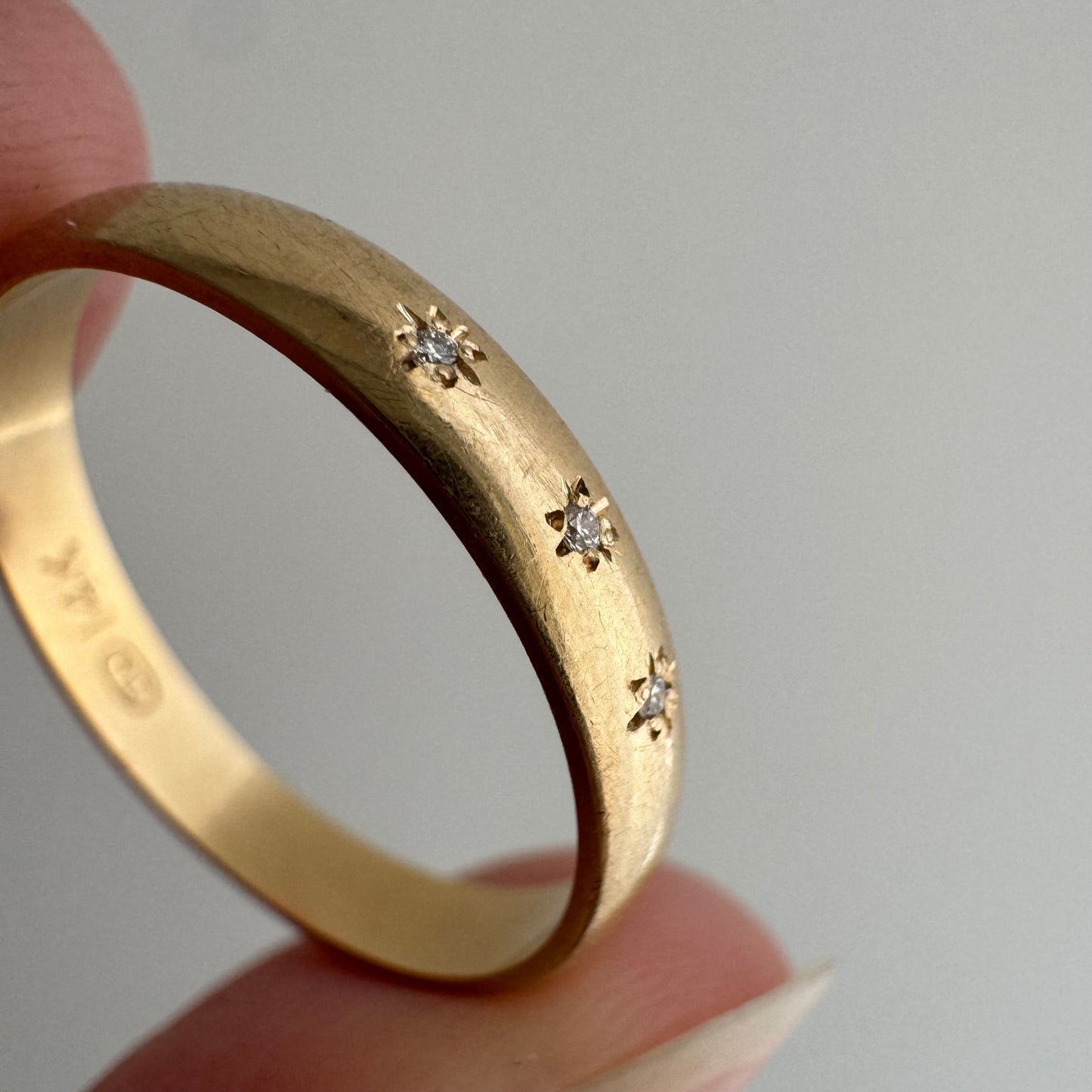 reimagined V I N T A G E // star story / 14k band with three new star-set diamonds / size 7.75
