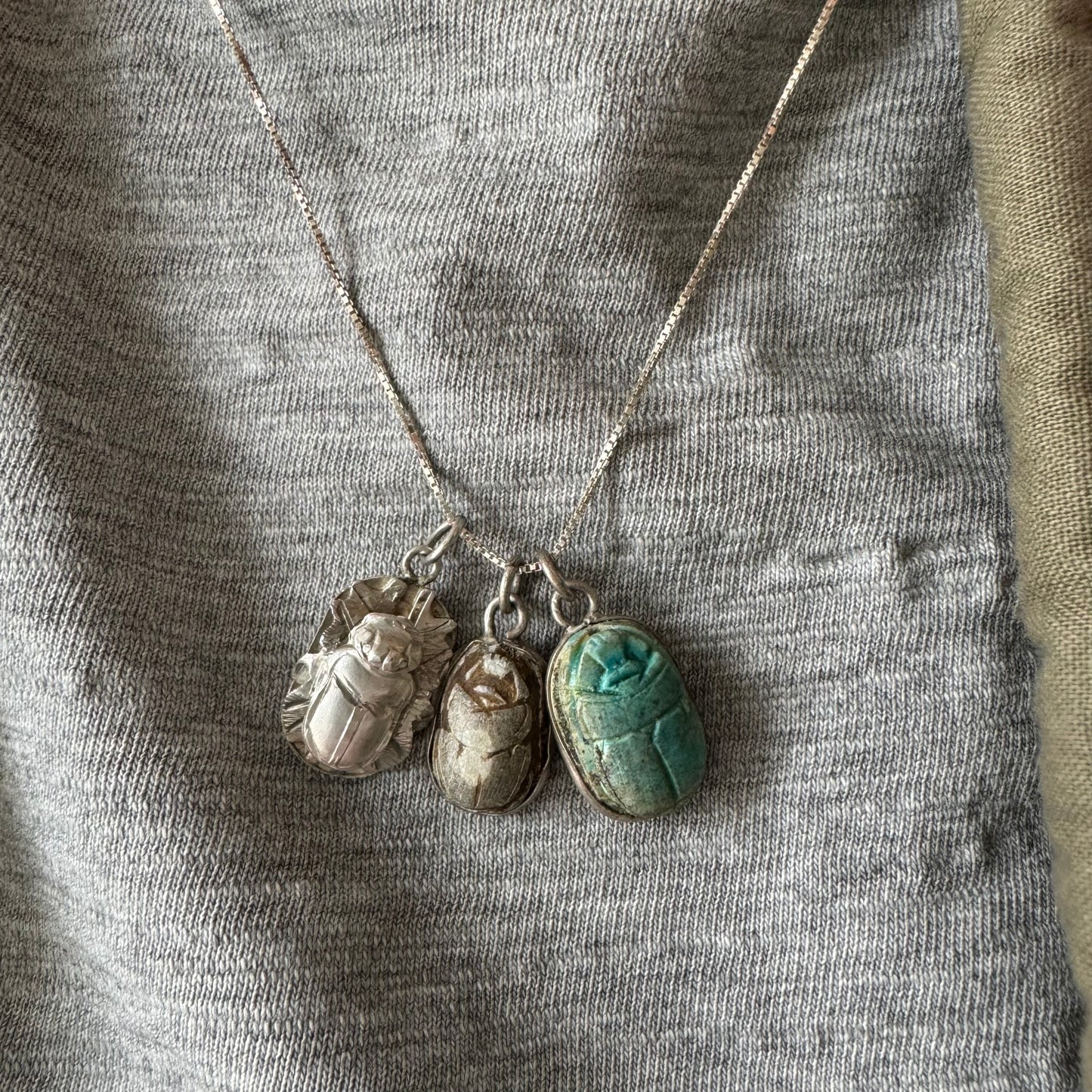 V I N T A G E // shop by style / 800 silver Egyptian scarabs / pendants