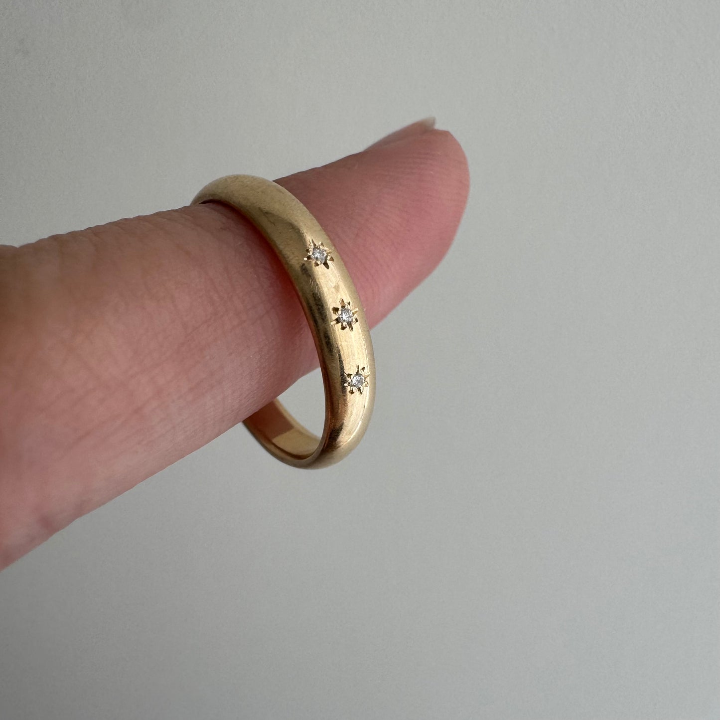 reimagined V I N T A G E // star story / 14k band with three new star-set diamonds / size 6.25