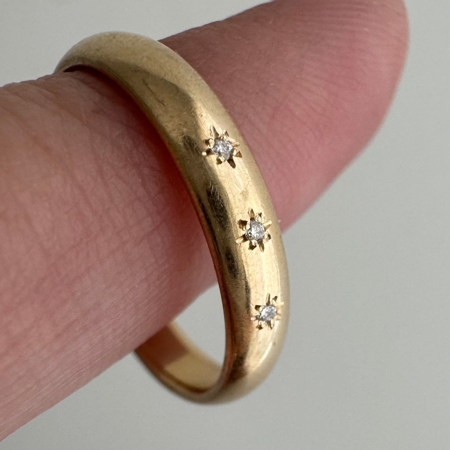 reimagined V I N T A G E // star story / 14k band with three new star-set diamonds / size 6.25