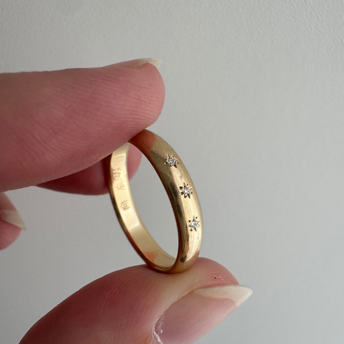 reimagined V I N T A G E // star story / 14k band with three new star-set diamonds / size 6.25