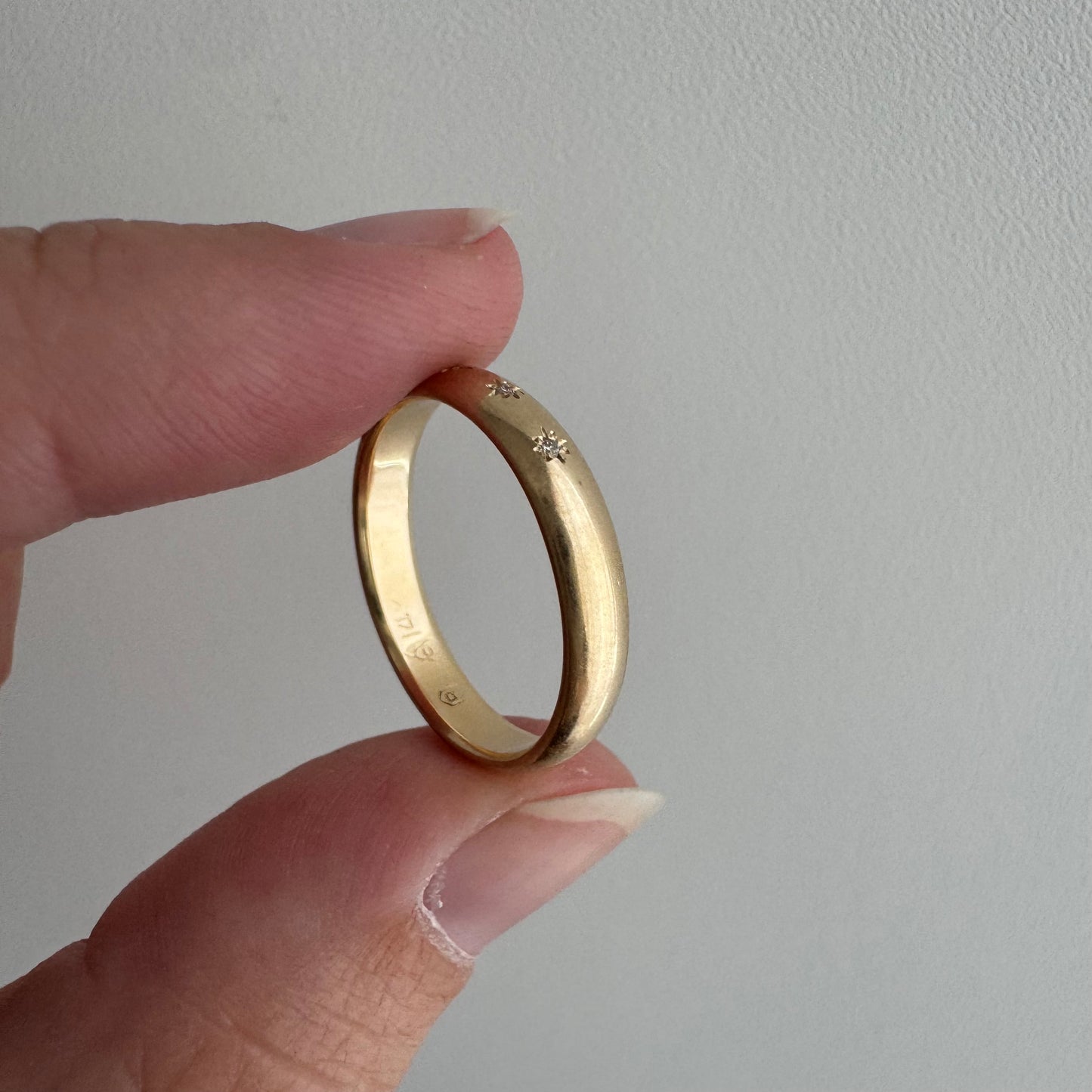 reimagined V I N T A G E // star story / 14k band with three new star-set diamonds / size 6.25