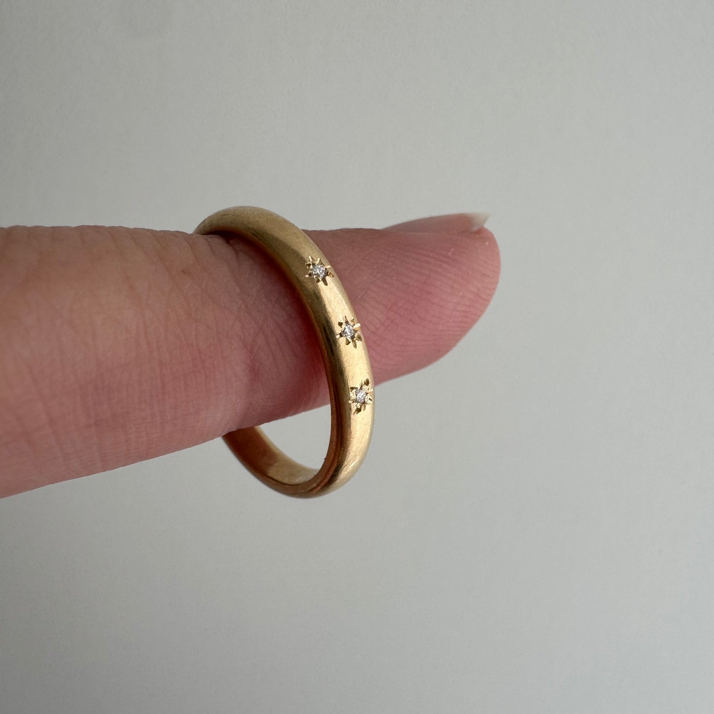 reimagined V I N T A G E // star story / 14k band with three new star-set diamonds / size 5.5