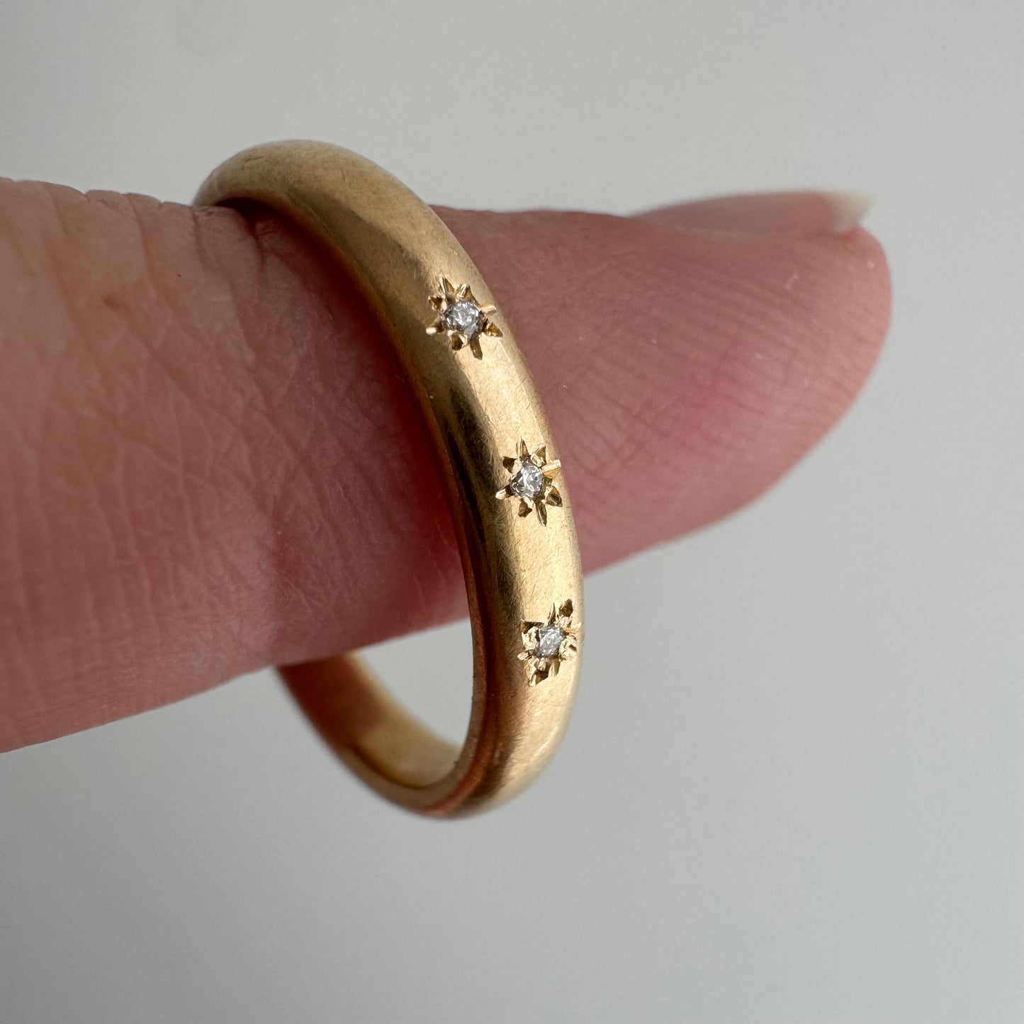 reimagined V I N T A G E // star story / 14k band with three new star-set diamonds / size 5.5