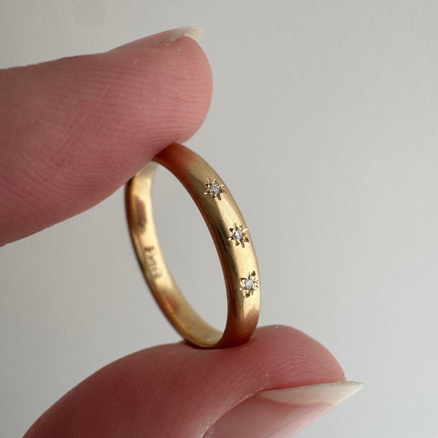 reimagined V I N T A G E // star story / 14k band with three new star-set diamonds / size 5.5