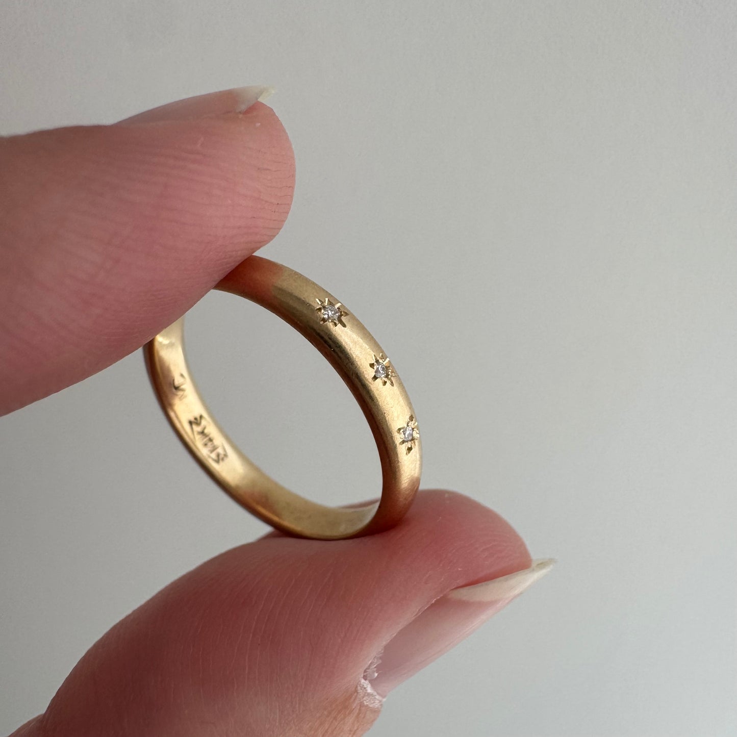 reimagined V I N T A G E // star story / 14k band with three new star-set diamonds / size 5.5
