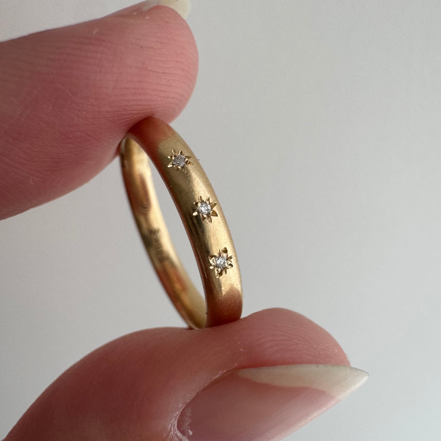 reimagined V I N T A G E // star story / 14k band with three new star-set diamonds / size 5.5