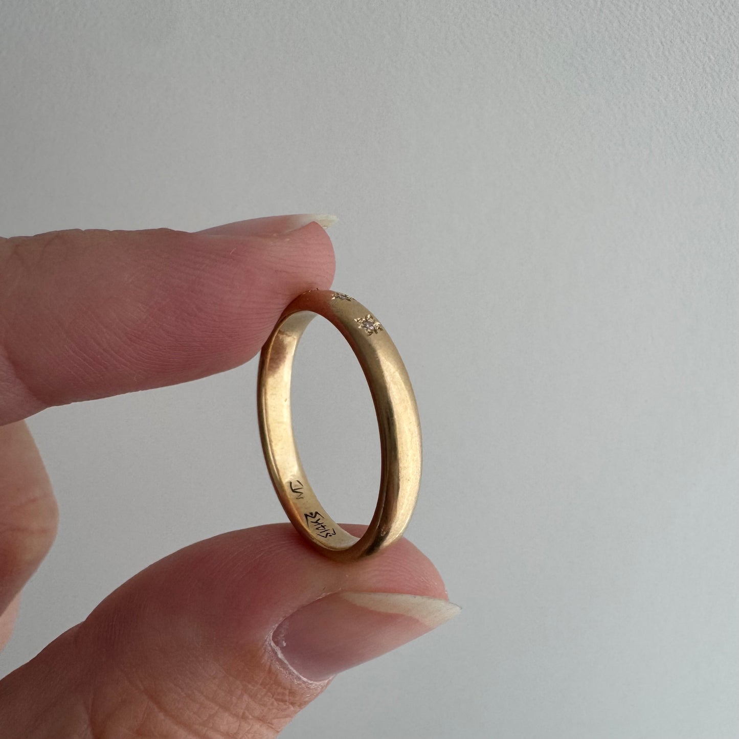 reimagined V I N T A G E // star story / 14k band with three new star-set diamonds / size 5.5