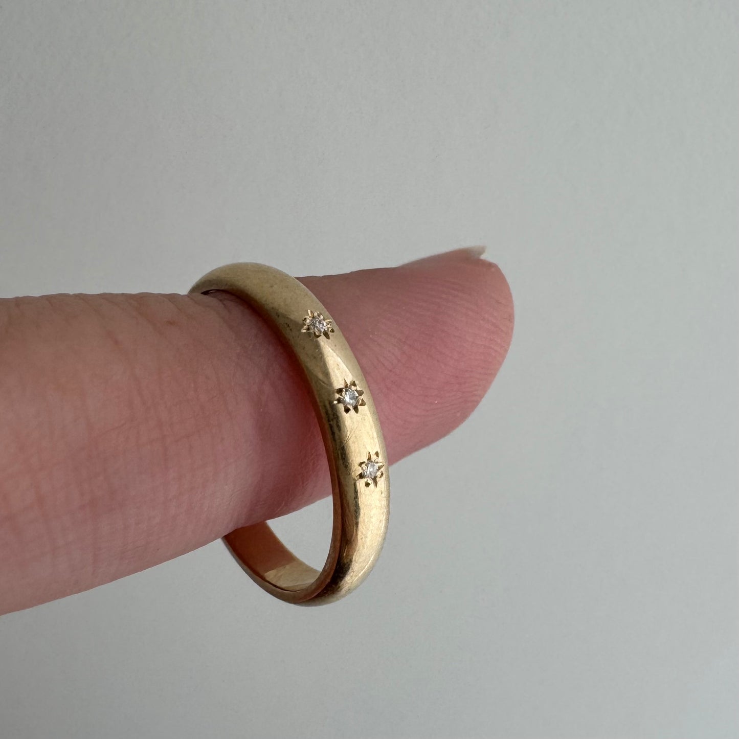 reimagined V I N T A G E // star story / 14k 2.9mm band with three new star-set diamonds / size 5.5