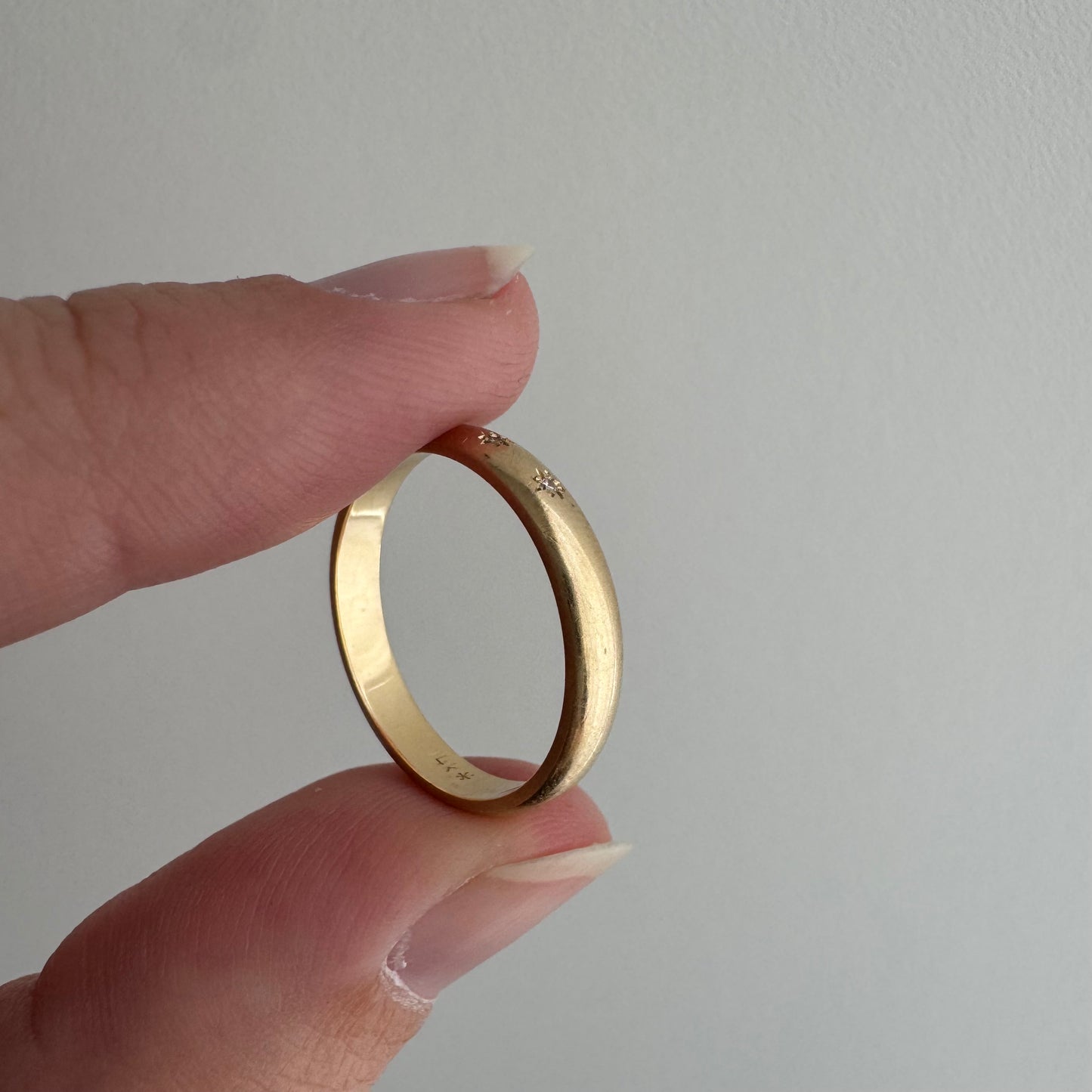 reimagined V I N T A G E // star story / 14k 2.9mm band with three new star-set diamonds / size 5.5