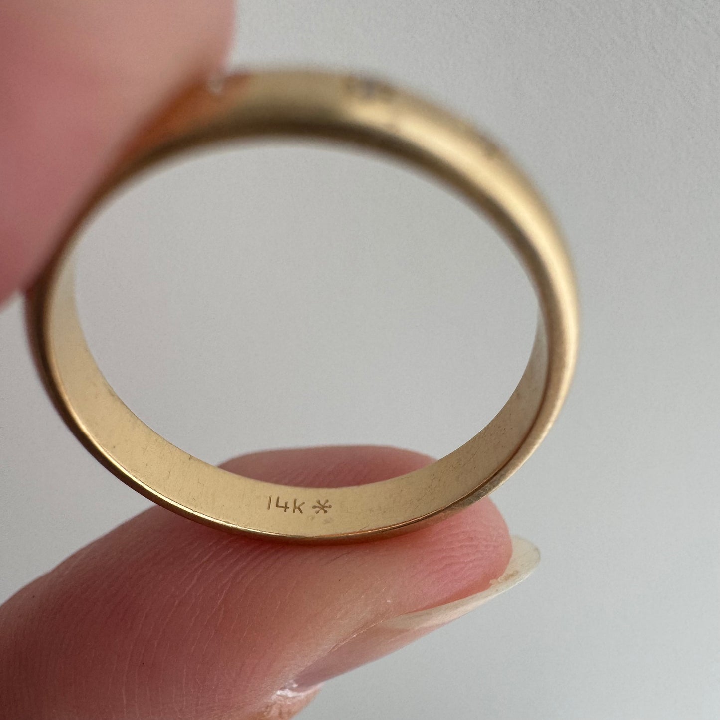 reimagined V I N T A G E // star story / 14k 2.9mm band with three new star-set diamonds / size 5.5