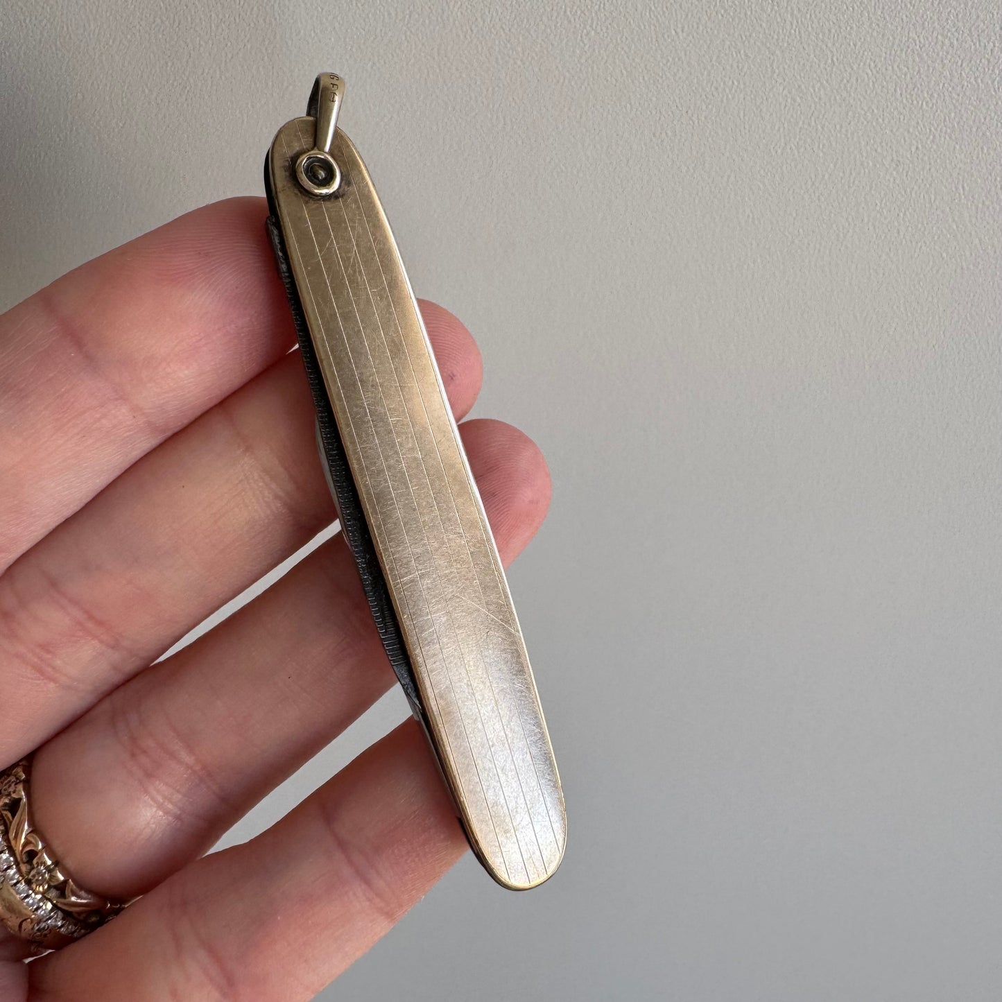 V I N T A G E // pinstripes and possibilities / 12k GF on sterling silver pen knife / a pendant