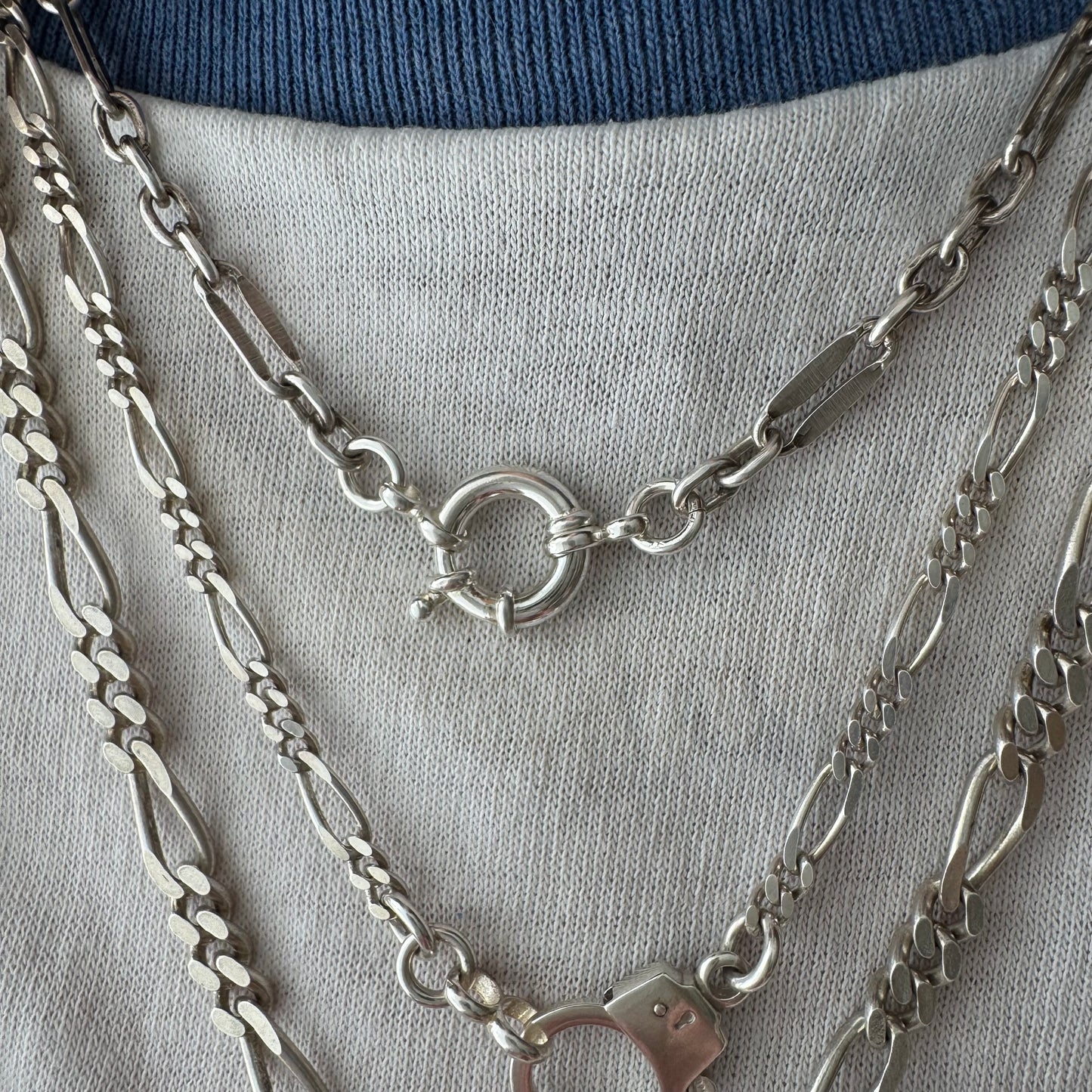 reimagined V I N T A G E // modern day watch chain / re-worked sterling silver trombone chain necklace / 16.25", 13g