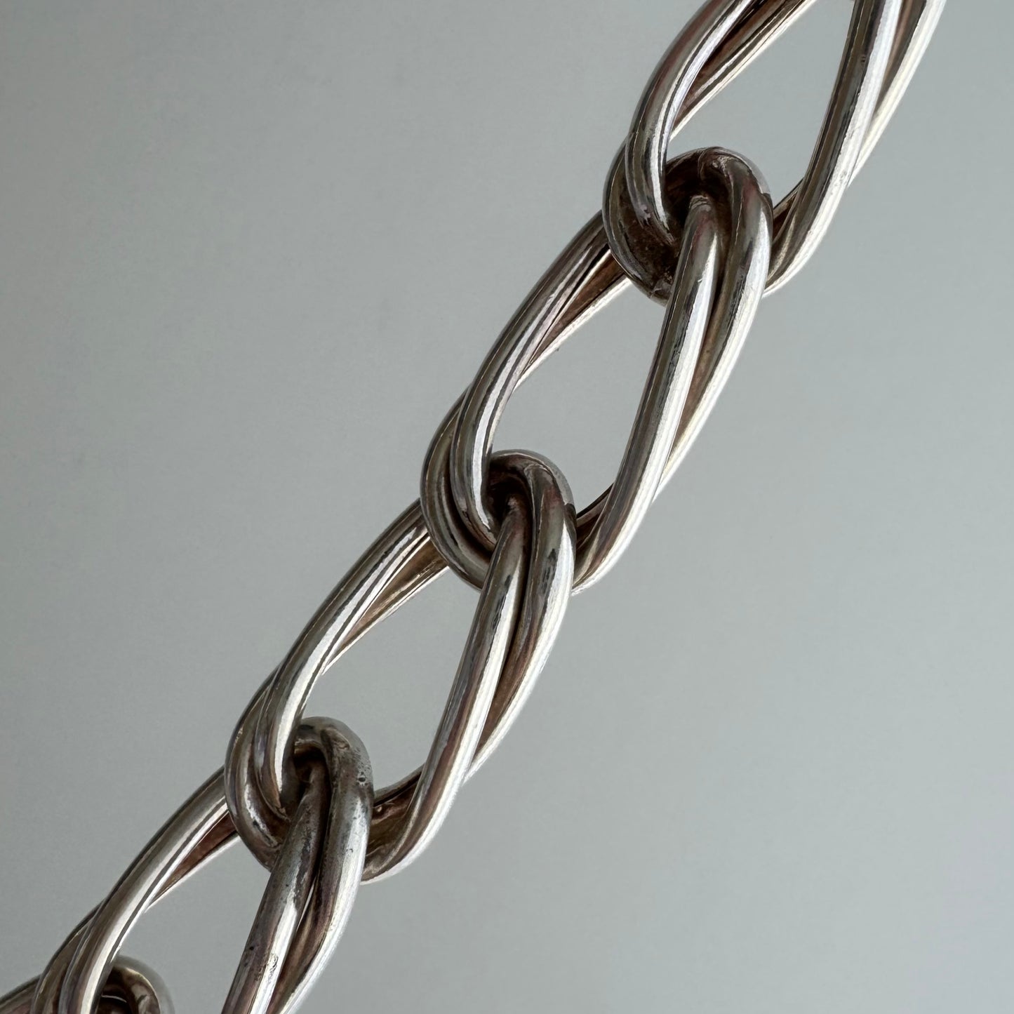 V I N T A G E // weighty illusion / sterling silver chunky stretched oval double curb chain / ~17.75", 72.8g